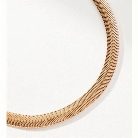 NWOT Gold Herringbone Necklace - Picture 4 of 7